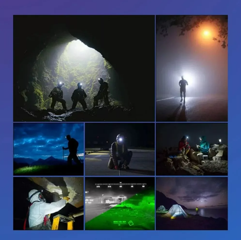 Linterna Frontal Camping Cabeza Minera Cob + Led Recargable