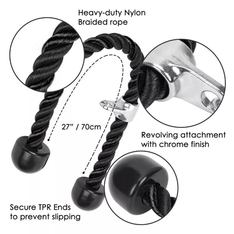 Cuerda Soga Para Triceps Biceps Polea Mancuernas Fitness Pro