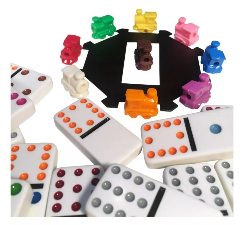 Domino Chancho 12, 91 Piezas + Tren Mexicano Caja Metálica