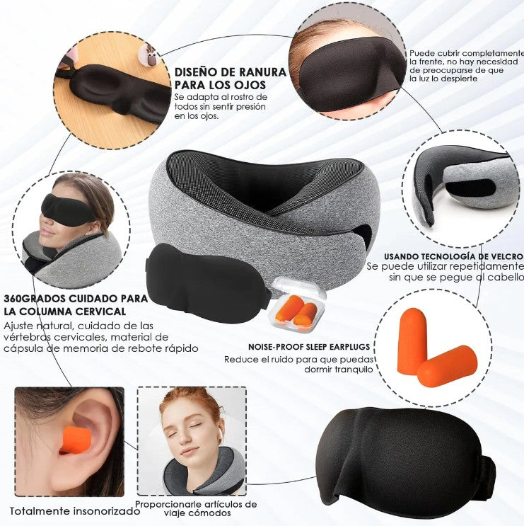 Cojín De Viaje Para Cuello Almohada Extra Comfort