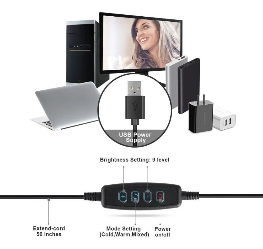 Aro De Luz Led 2 En 1 Fotografía Led Selfie Tik Tok