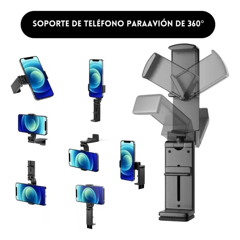 Soporte Celular Avión Viajes Maleta Rotación 360°