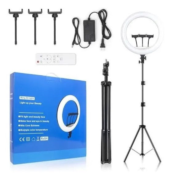 Aro De Luz Led 45cm Profesional Trípode 2.10m Control Remoto