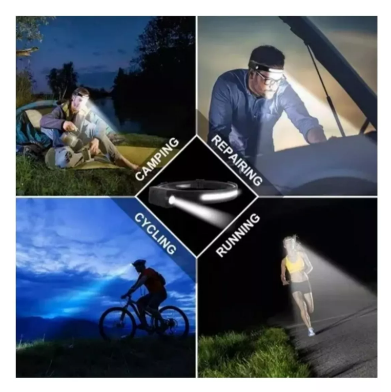 Linterna Frontal Camping Cabeza Minera Cob + Led Recargable