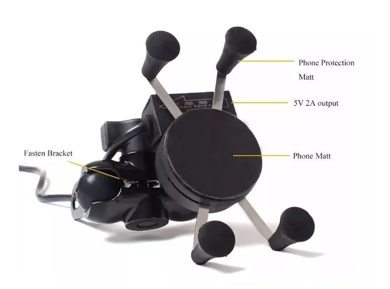 Porta Celular Para Moto Con Cargador Usb / Eshopviña
