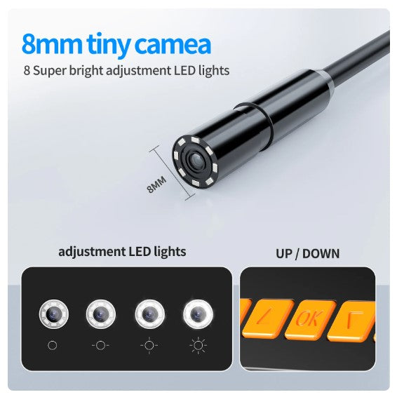 Camara Endoscopica Hd Full Color 8mm 5 Mt Con Pantalla Water