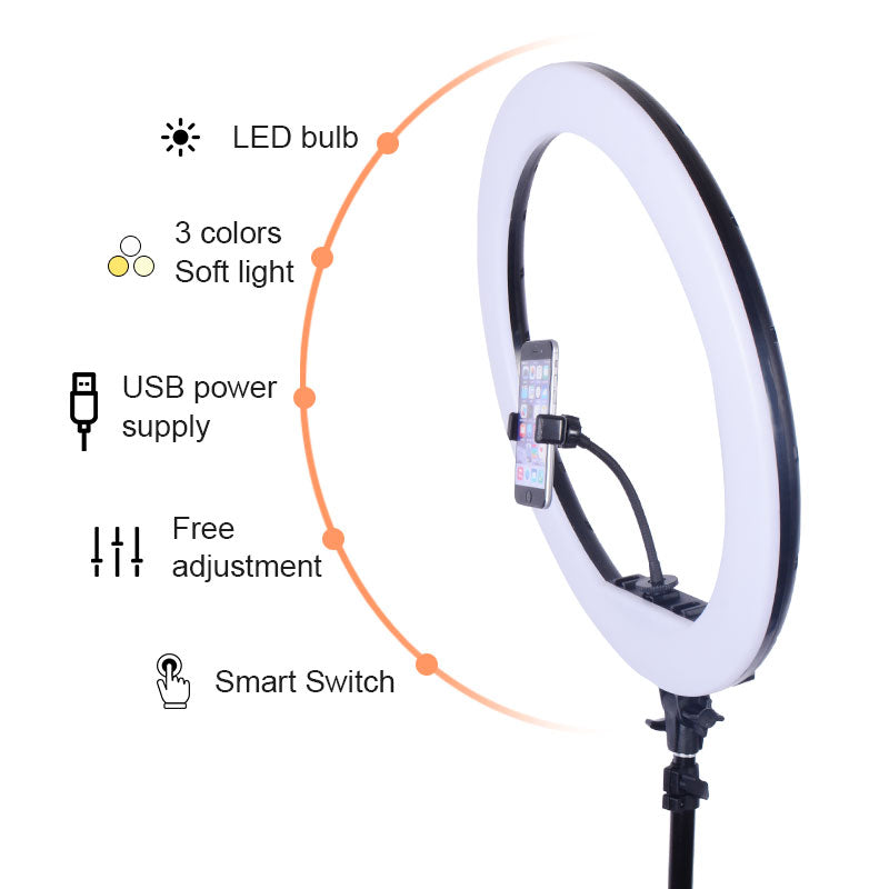 Aro De Luz Led 45cm Profesional Trípode 2.10m Control Remoto
