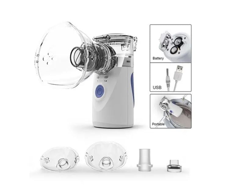Nebulizador Portátil Mesh 2 Boquillas 2 Mascarillas