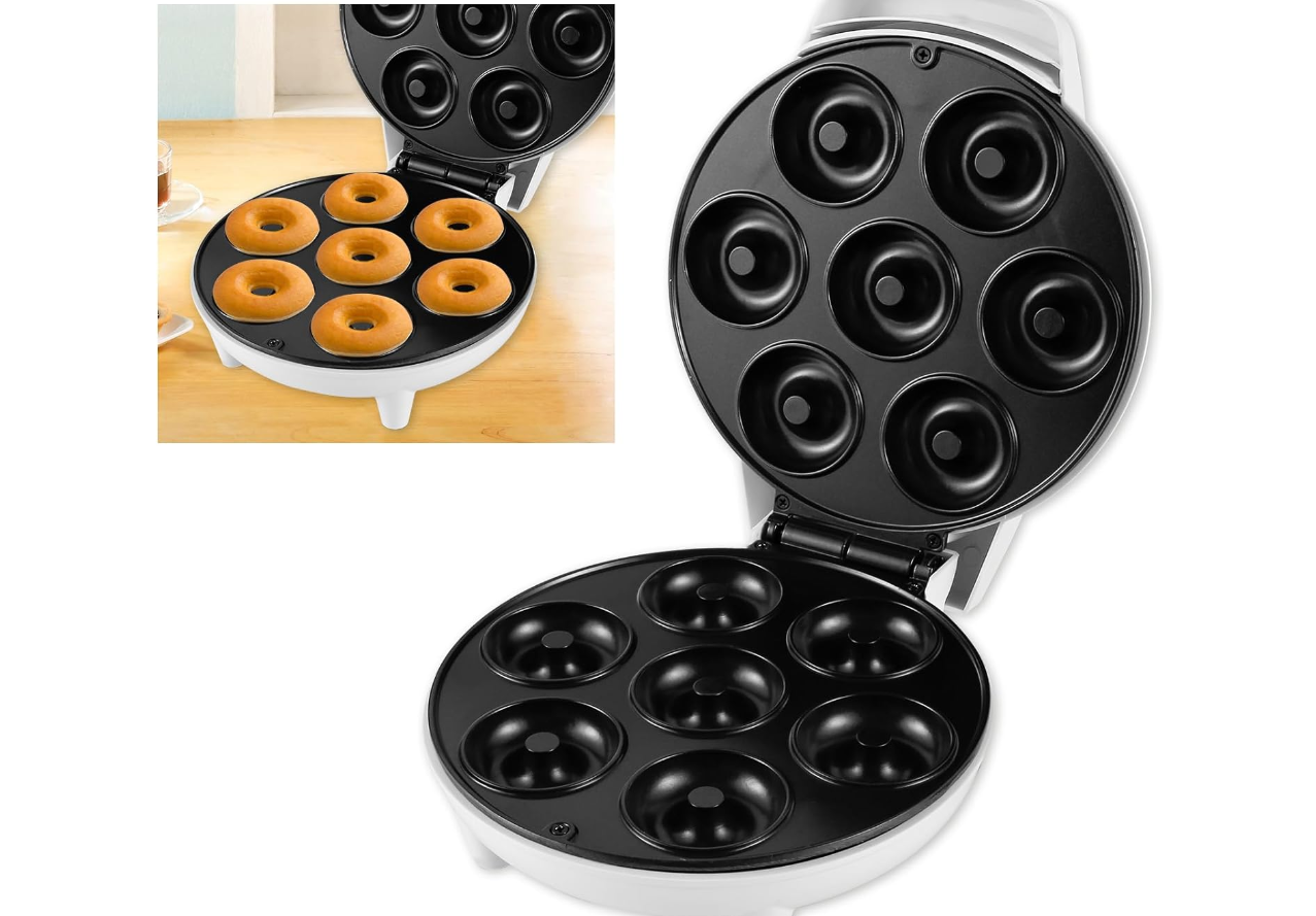 Máquina Eléctrica Para Hacer 7 Mini Donas R-572 Color Blanc Color Blanco