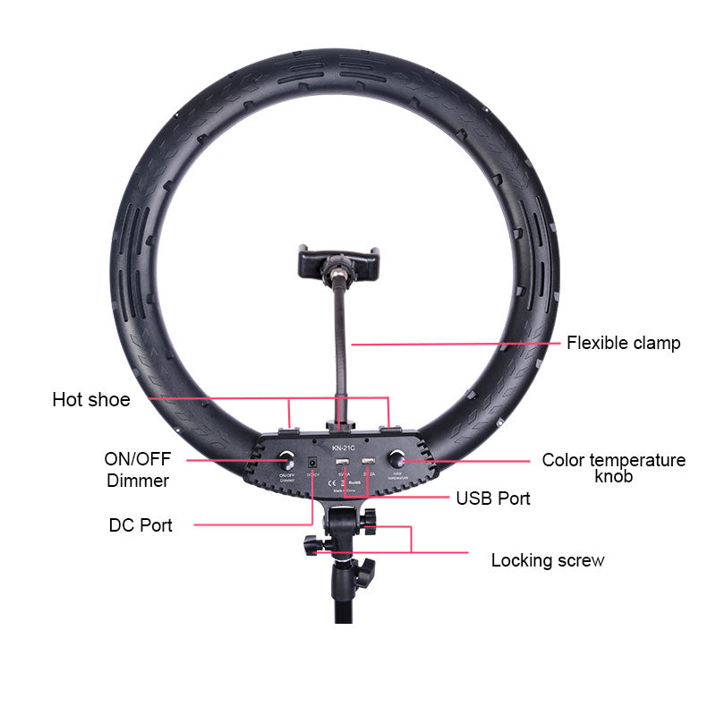 Aro De Luz Led 45cm Profesional Trípode 2.10m Control Remoto