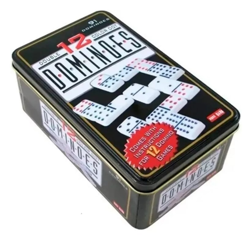 Domino Chancho 12, 91 Piezas + Tren Mexicano Caja Metálica