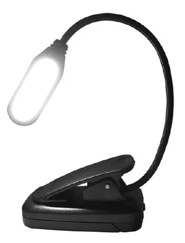 Luz Led Lectura Lampara Libros Clip A Pilas Flexible Usb