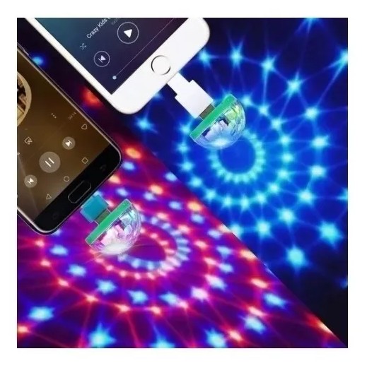 Usb Mini Bola De Luz Led Fiesta Telefono