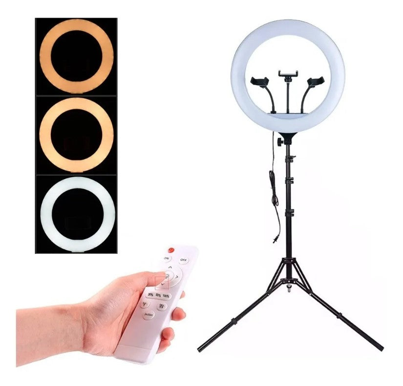 Aro De Luz Led 45cm Profesional Trípode 2.10m Control Remoto